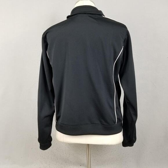 Adidas Track Suit Womens Large Black 3 Stripe Full Zip Jacket Pants Set Athletic - Picture 4 of 16